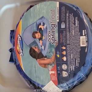 Swimways Step 1 Baby 9-24 Month Blue Pool Spring Float with Sun Canopy
